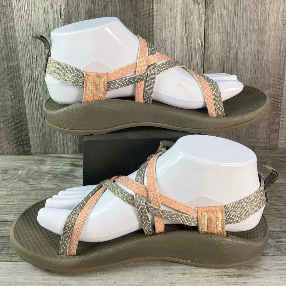 Chaco Kids Z/Cloud Sport Sandals Pink Grey Olive Size 6 EU 37 J180266